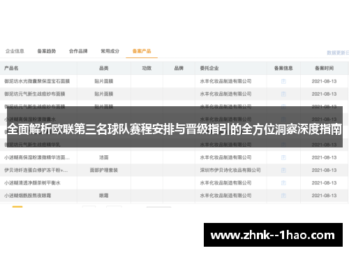 全面解析欧联第三名球队赛程安排与晋级指引的全方位洞察深度指南 全面解析欧联第三名球队赛程安排与晋级指引的全方位洞察深度指南