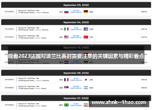观看2023法国对波兰比赛时需要注意的关键因素与精彩看点 观看2023法国对波兰比赛时需要注意的关键因素与精彩看点